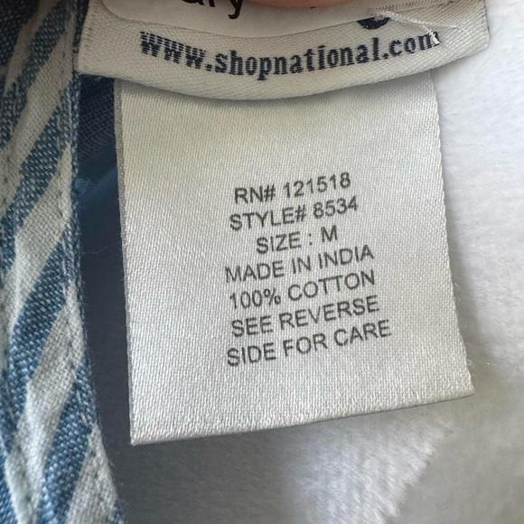 90s medium sailboat moo moo summer dress blue white stripe - Picture 5 of 8